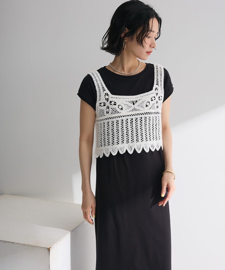 Green Parks「SET2点クロシェベスト＋ワンピース」|ワンピース|