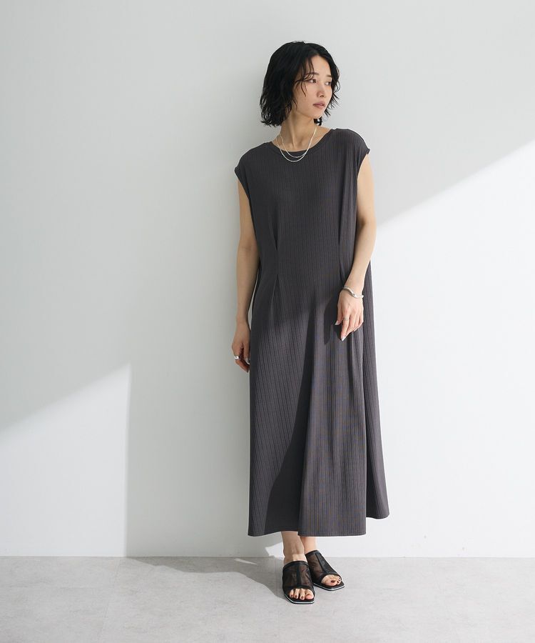 Green Parks「前後2WAYウエストタックワンピース」|ワンピース|Charcoal Gray