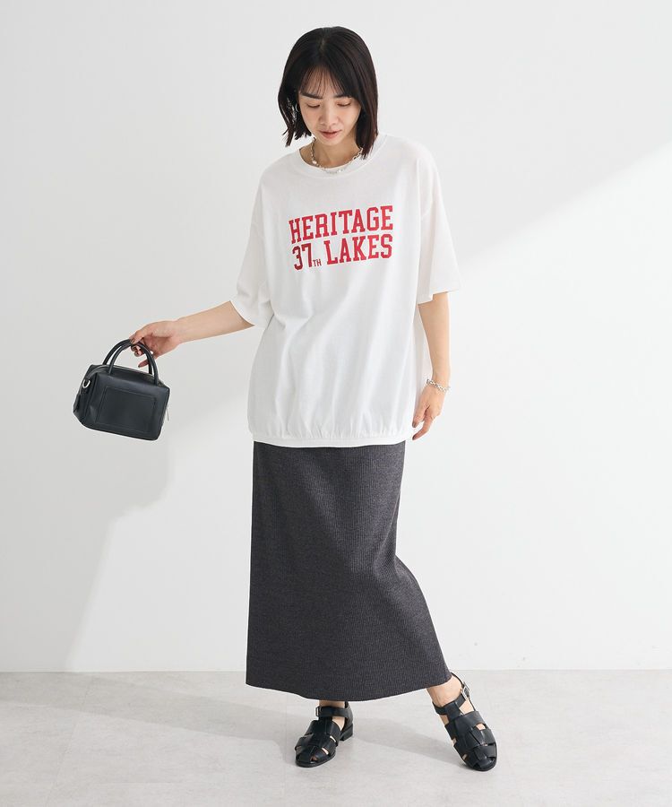 Green Parks「カレッジロゴ刺繍5分袖チュニック」|チュニック|