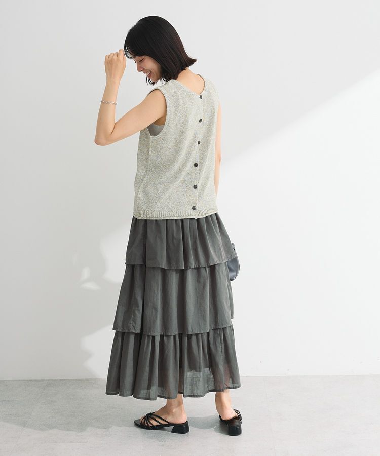 Green Parks「前後2way ミックスカラーノースリーブニット」|ベスト・ジレ|