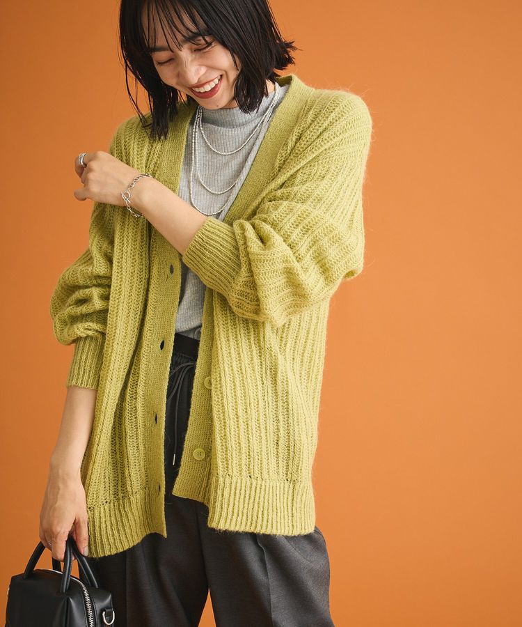 Green Parks「シアーニットVネックカーディガン」|カーディガン|Green