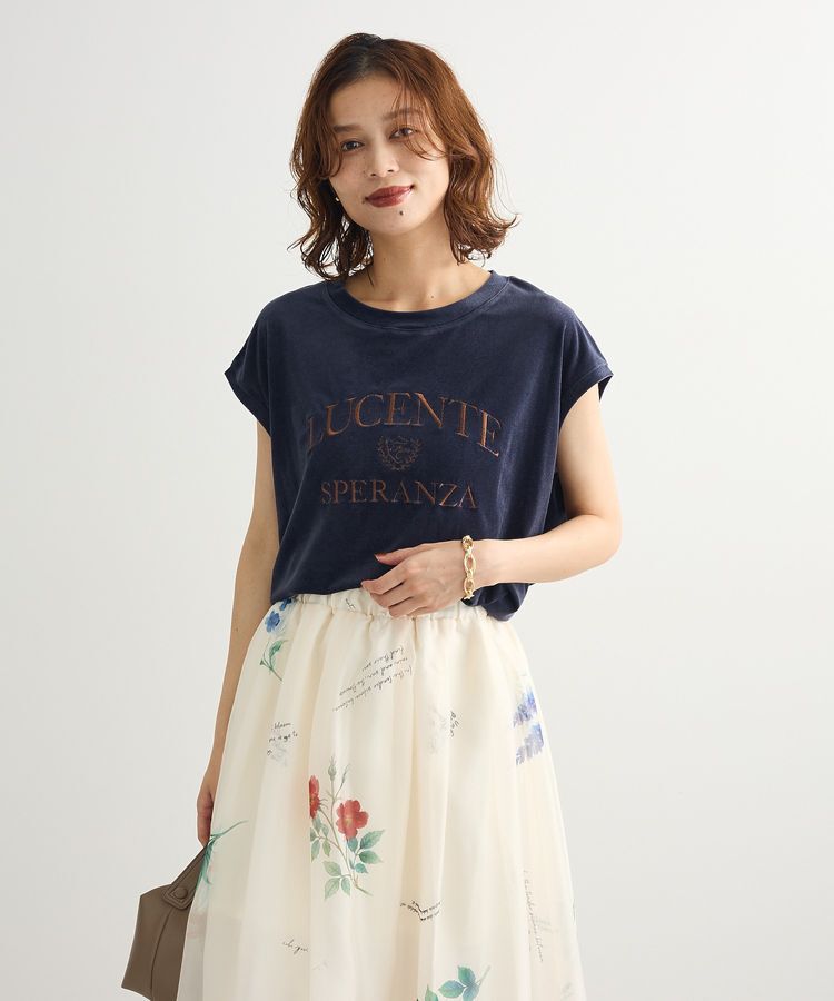 Green Parks「ベロアロゴフレンチスリーブチュニック」|チュニック|