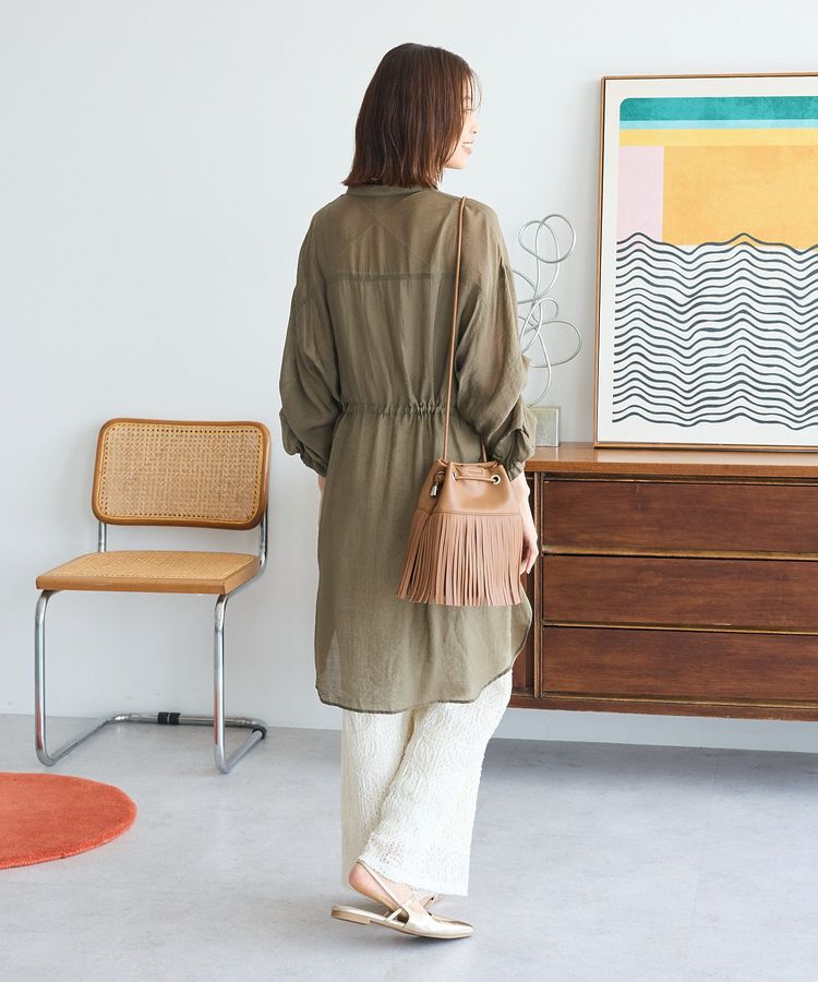 Green Parks「バンドカラー比翼タック袖チュニック」|チュニック|