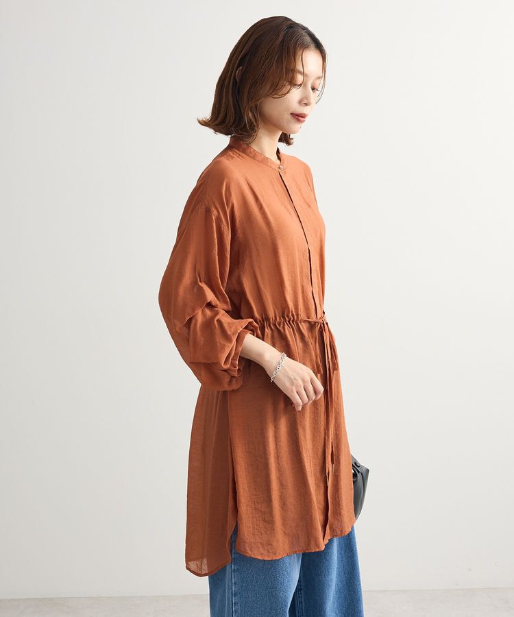 Green Parks「バンドカラー比翼タック袖チュニック」|チュニック|