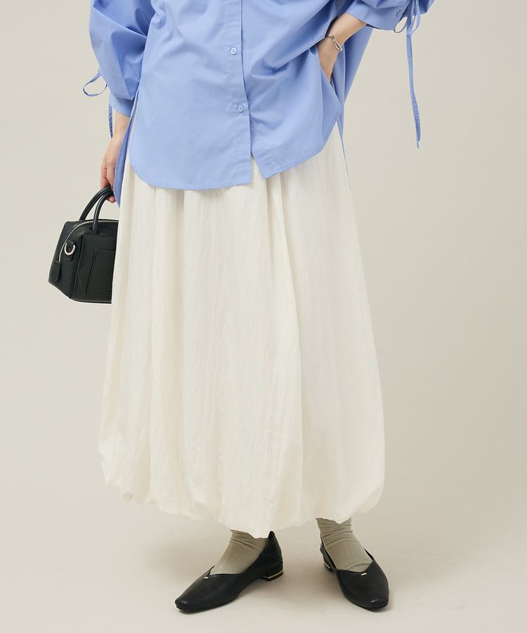 Green Parks「微光沢サテンバルーンスカート」|スカート|Ivory