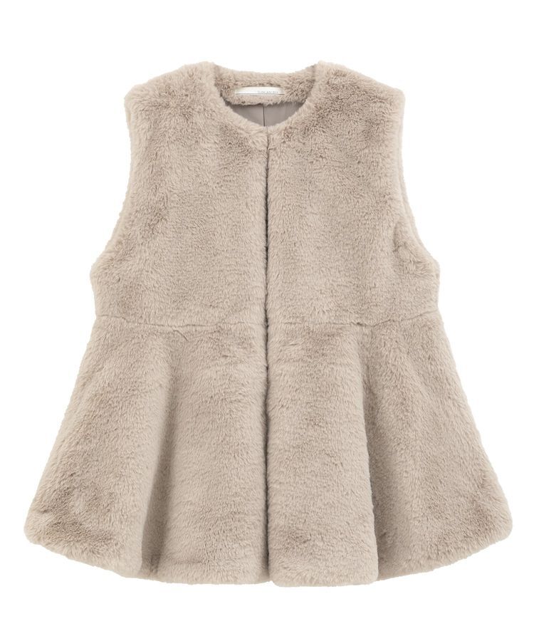 Green Parks「・ELENCARE DUE ペプラムフェイクファーベスト」|ベスト・ジレ|