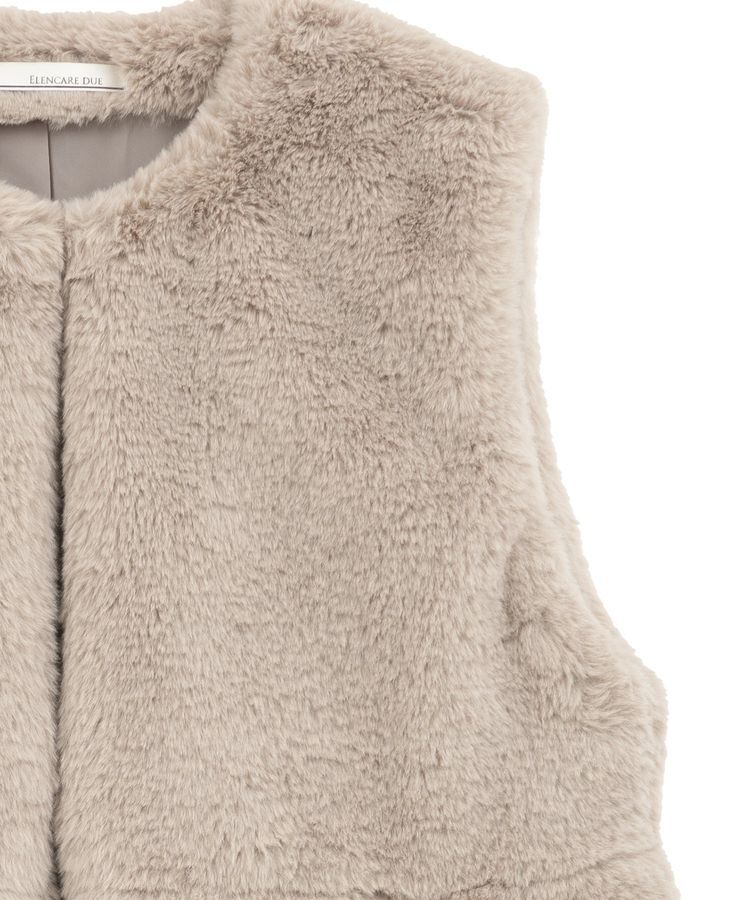 Green Parks「・ELENCARE DUE ペプラムフェイクファーベスト」|ベスト・ジレ|