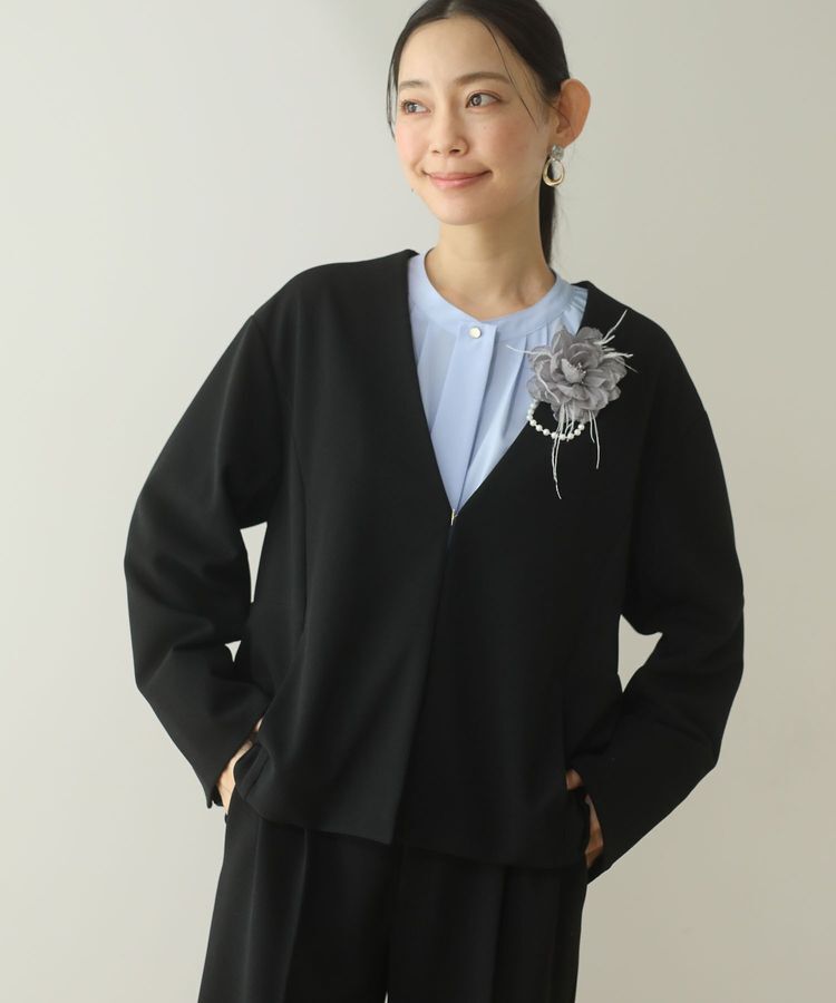 Green Parks「O.洗えてストレッチ ノーカラージャケット」|テーラードジャケット|