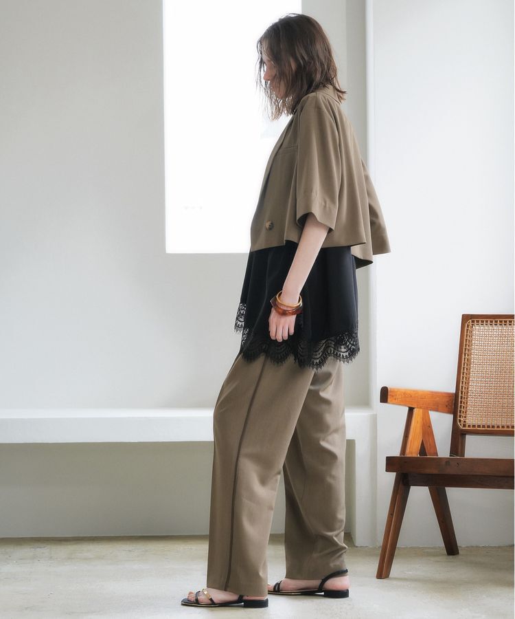 YECCA VECCA「ハーフスリーブクロップドジャケット」|テーラードジャケット|