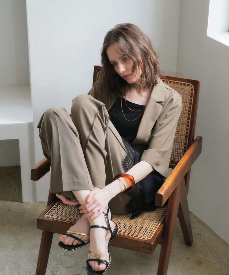 YECCA VECCA「ハーフスリーブクロップドジャケット」|テーラードジャケット|