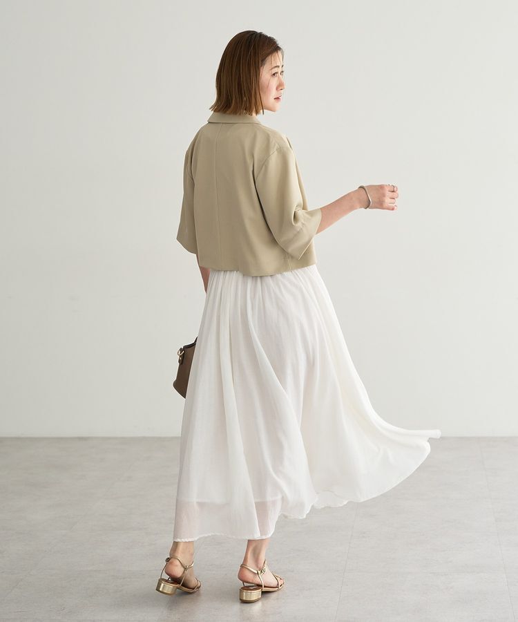 YECCA VECCA「ハーフスリーブクロップドジャケット」|テーラードジャケット|