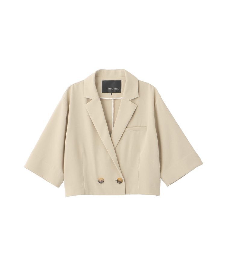YECCA VECCA「ハーフスリーブクロップドジャケット」|テーラードジャケット|