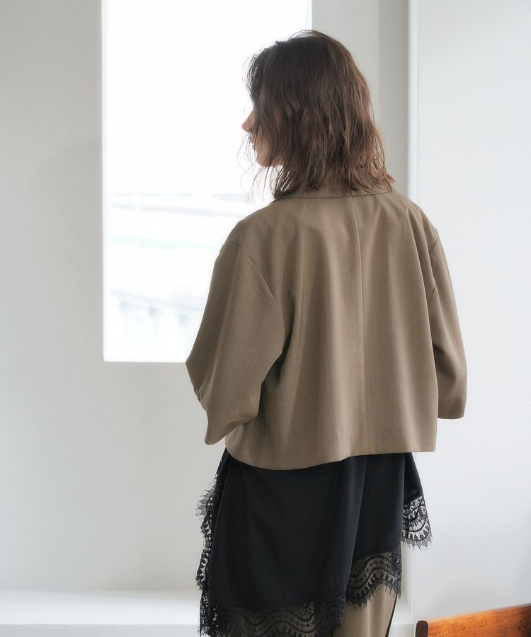 YECCA VECCA「ハーフスリーブクロップドジャケット」|テーラードジャケット|