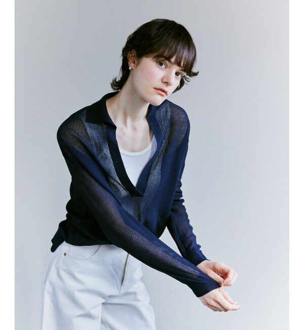 allureville「シアーカノコスキッパーネック プルオーバー」|ニット・セーター|