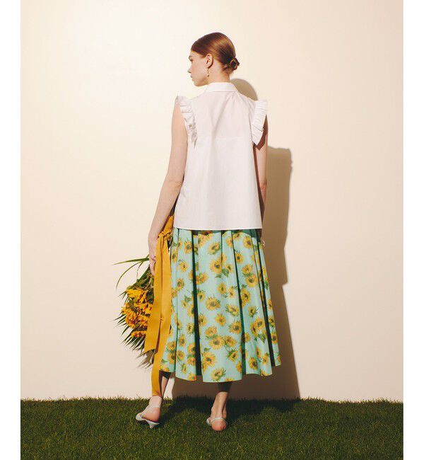 LOULOU WILLOUGHBY「WEB 一部店舗限定【LOULOU WILLOUGHBY】サンフラワープリントギャザースカート」|スカート|