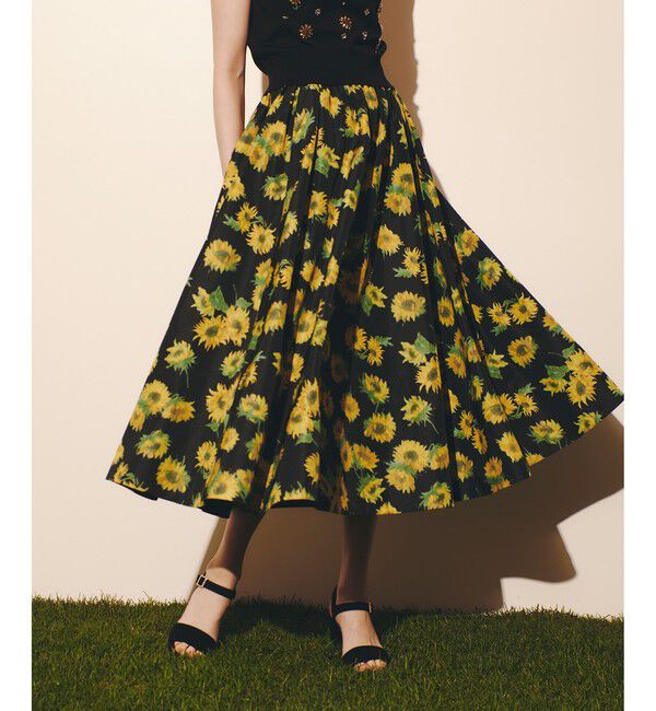 LOULOU WILLOUGHBY「WEB 一部店舗限定【LOULOU WILLOUGHBY】サンフラワープリントギャザースカート」|スカート|