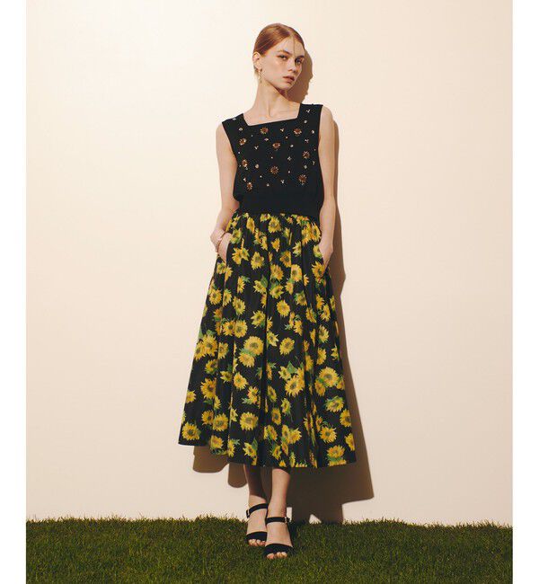 LOULOU WILLOUGHBY「WEB 一部店舗限定【LOULOU WILLOUGHBY】サンフラワープリントギャザースカート」|スカート|