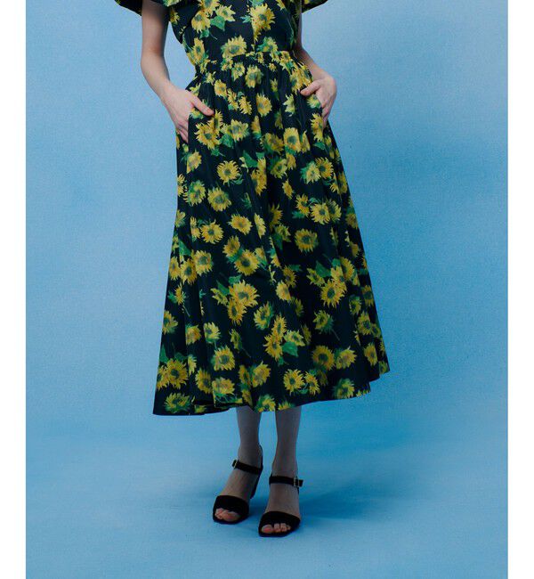 LOULOU WILLOUGHBY「WEB 一部店舗限定【LOULOU WILLOUGHBY】サンフラワープリントギャザースカート」|スカート|