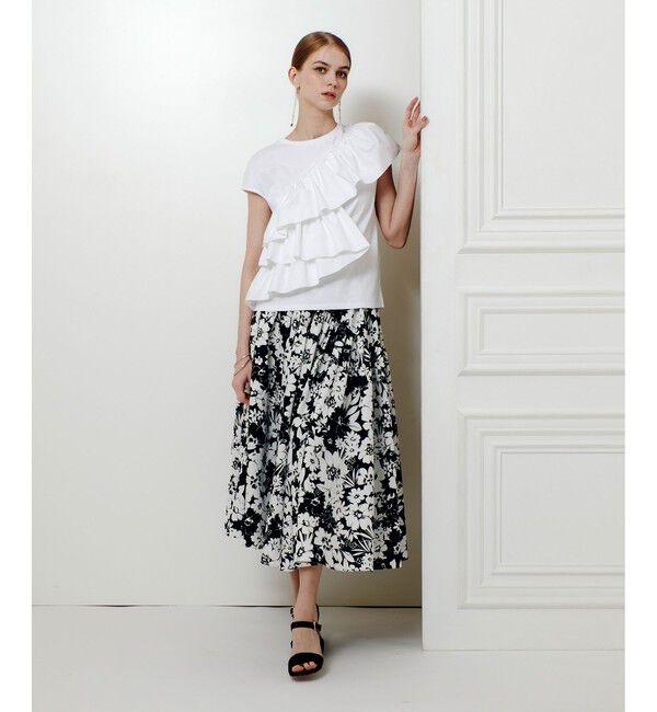 LOULOU WILLOUGHBY「【LOULOU WILLOUGHBY】スパイラルフリルＴシャツ」|Tシャツ・カットソー|