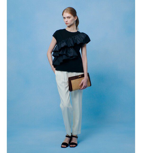 LOULOU WILLOUGHBY「【LOULOU WILLOUGHBY】スパイラルフリルＴシャツ」|Tシャツ・カットソー|