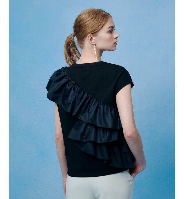 LOULOU WILLOUGHBY「【LOULOU WILLOUGHBY】スパイラルフリルＴシャツ」|Tシャツ・カットソー|