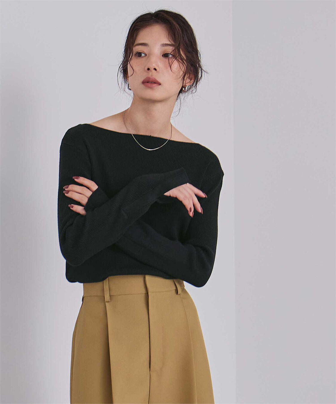 ur's「ボートネックスリットスリーブリブニット」|ニット・セーター|