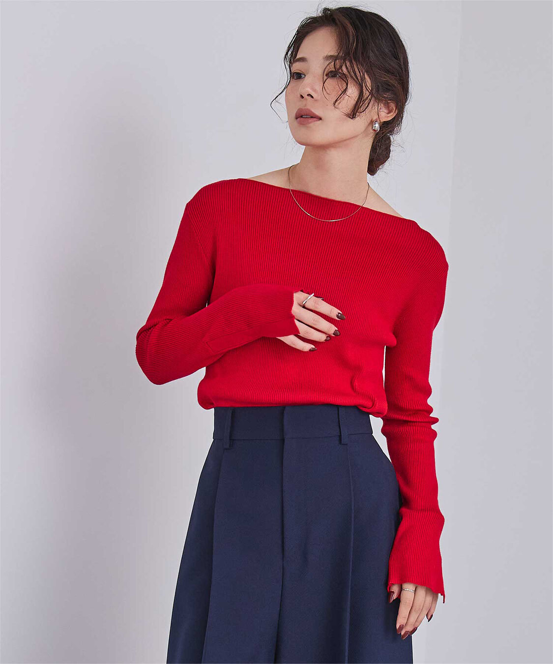 ur's「ボートネックスリットスリーブリブニット」|ニット・セーター|