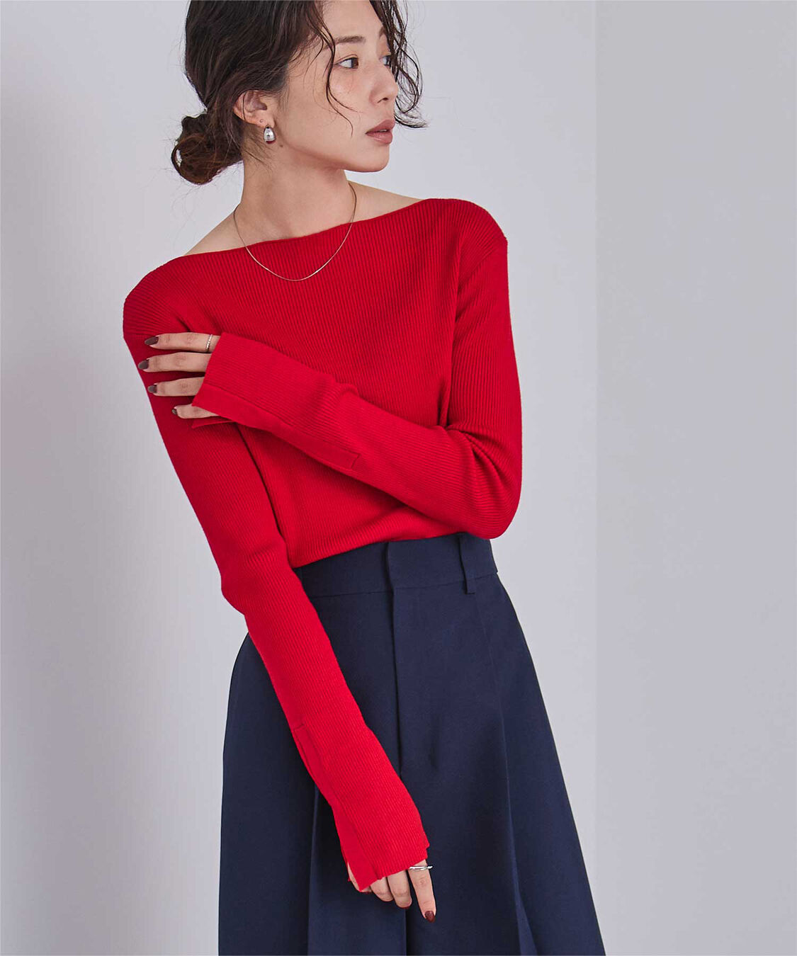 ur's「ボートネックスリットスリーブリブニット」|ニット・セーター|