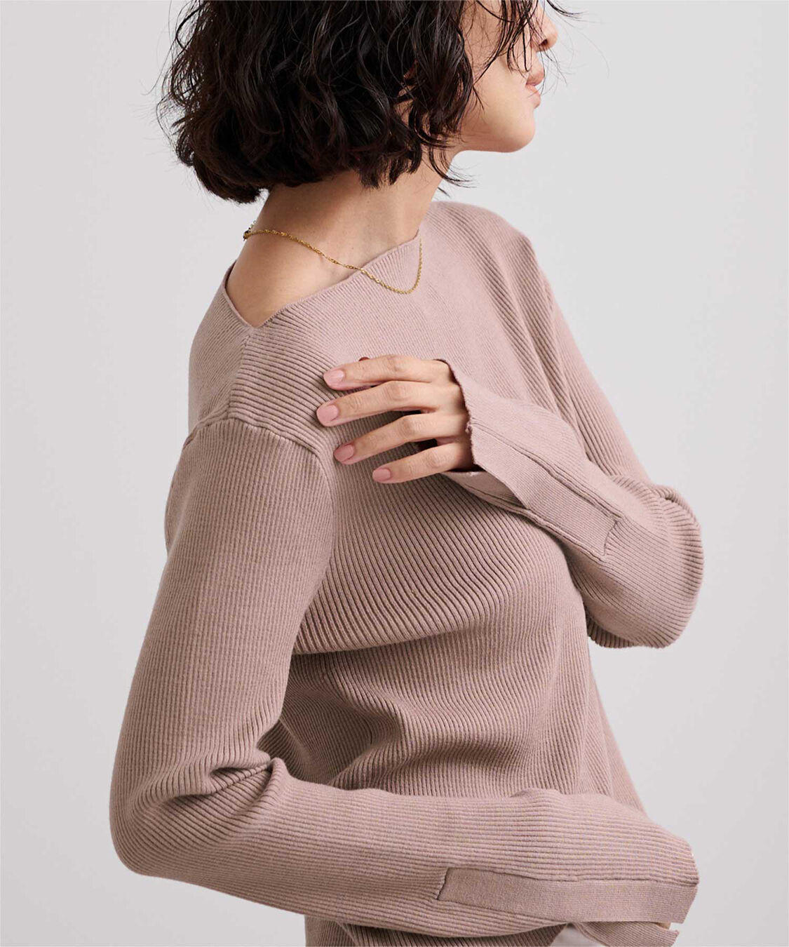 ur's「ボートネックスリットスリーブリブニット」|ニット・セーター|