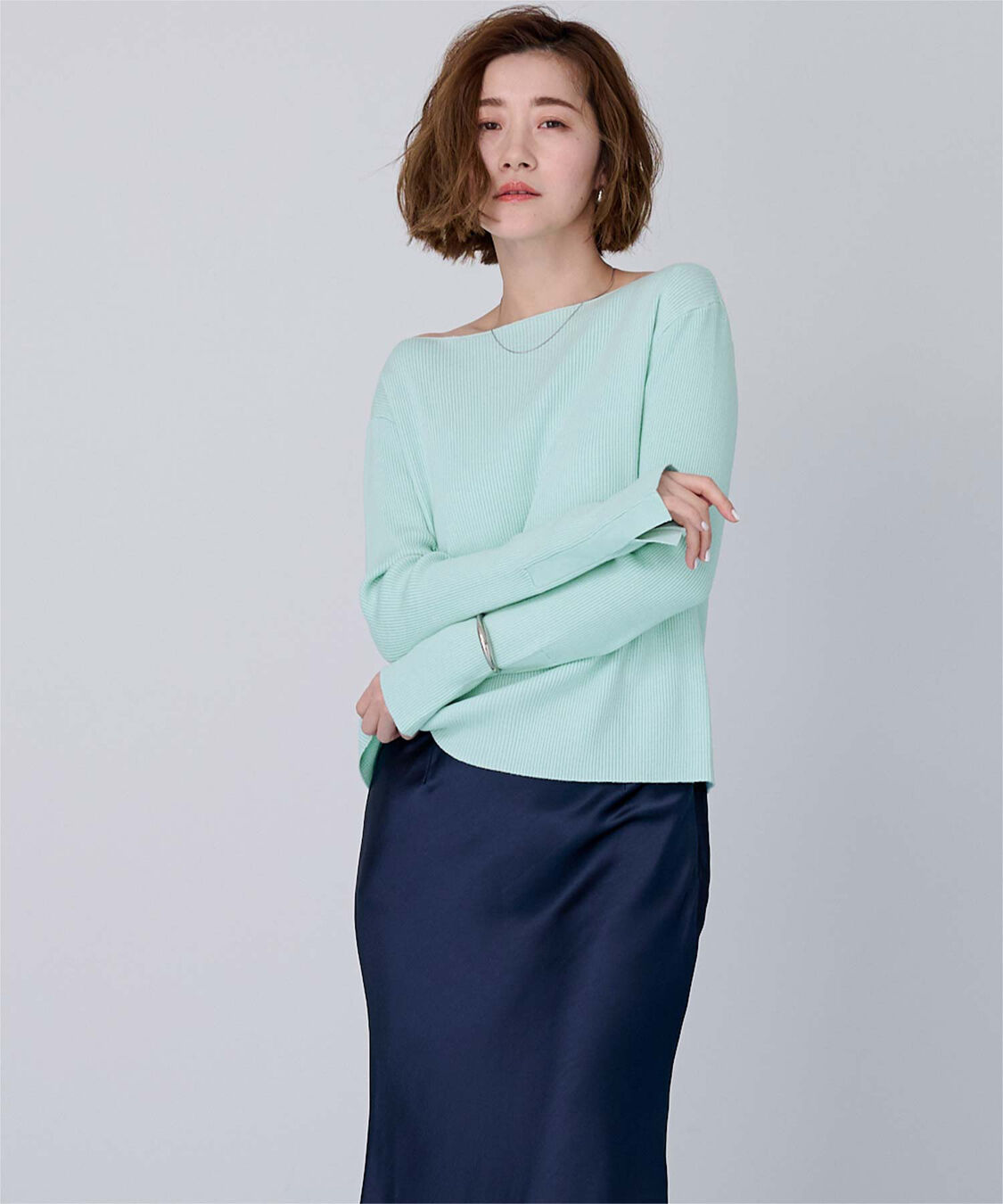 ur's「ボートネックスリットスリーブリブニット」|ニット・セーター|