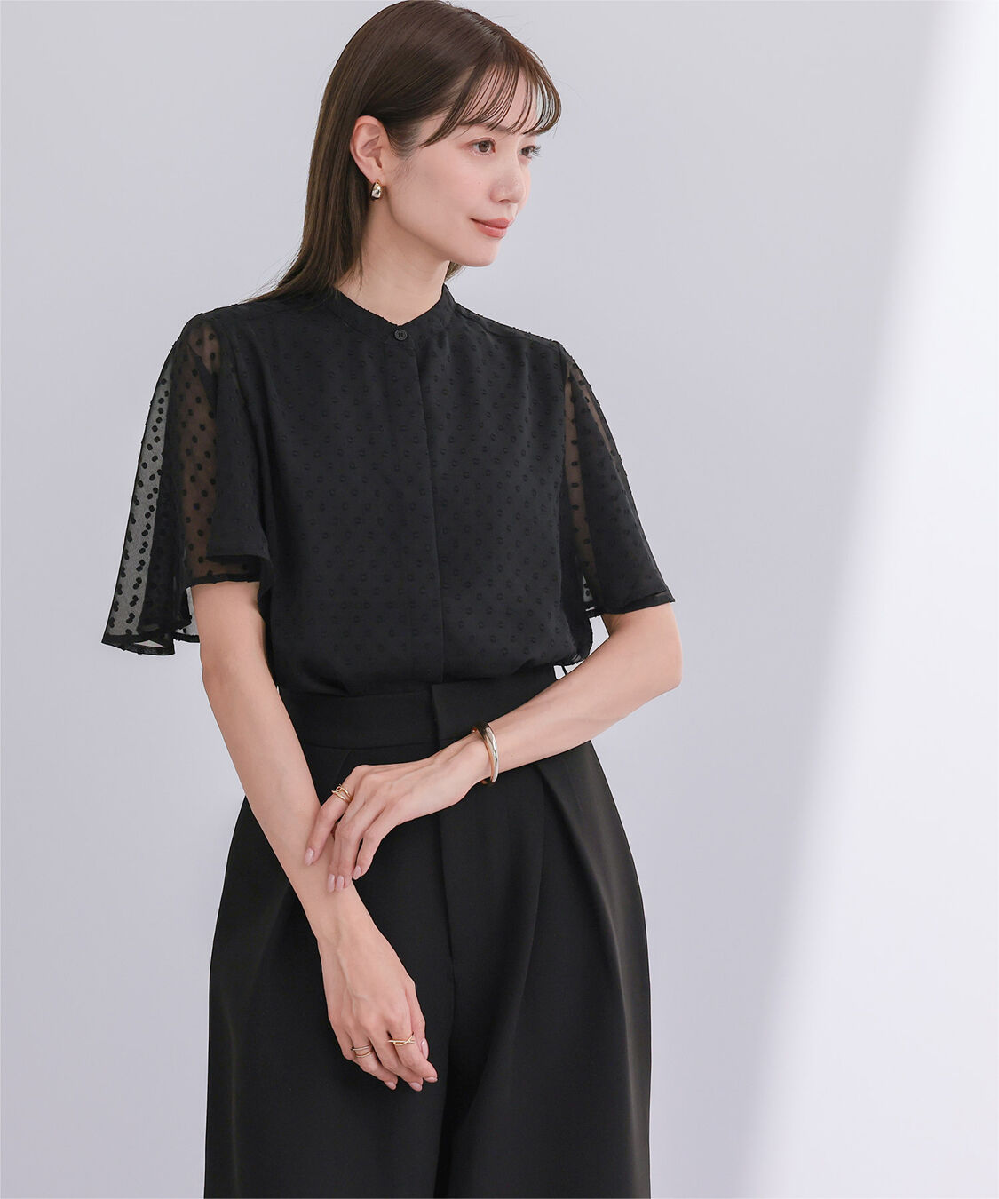 ur's「シアードットフレアスリーブブラウス」|シャツ・ブラウス|