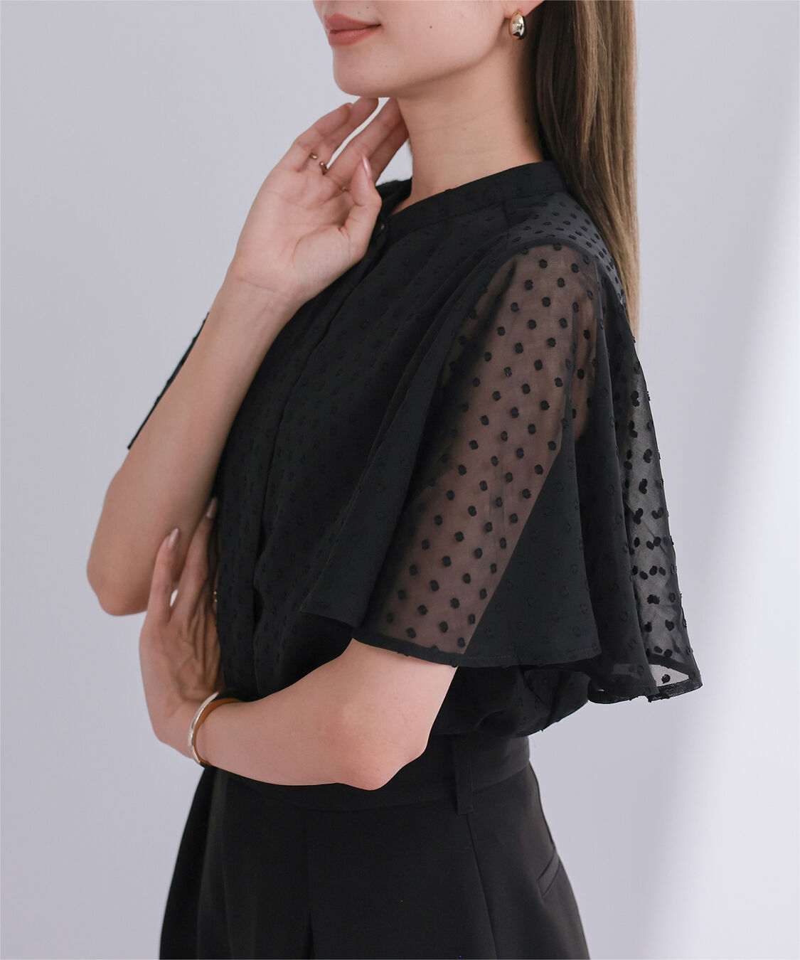 ur's「シアードットフレアスリーブブラウス」|シャツ・ブラウス|