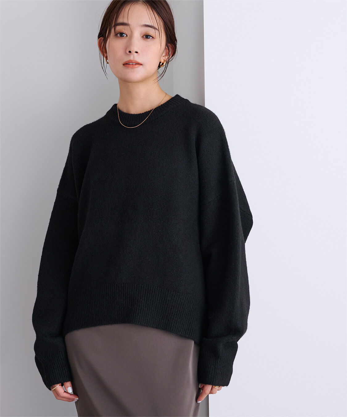 ur's「ヤクライククルーネックニット」|ニット・セーター|ブラック