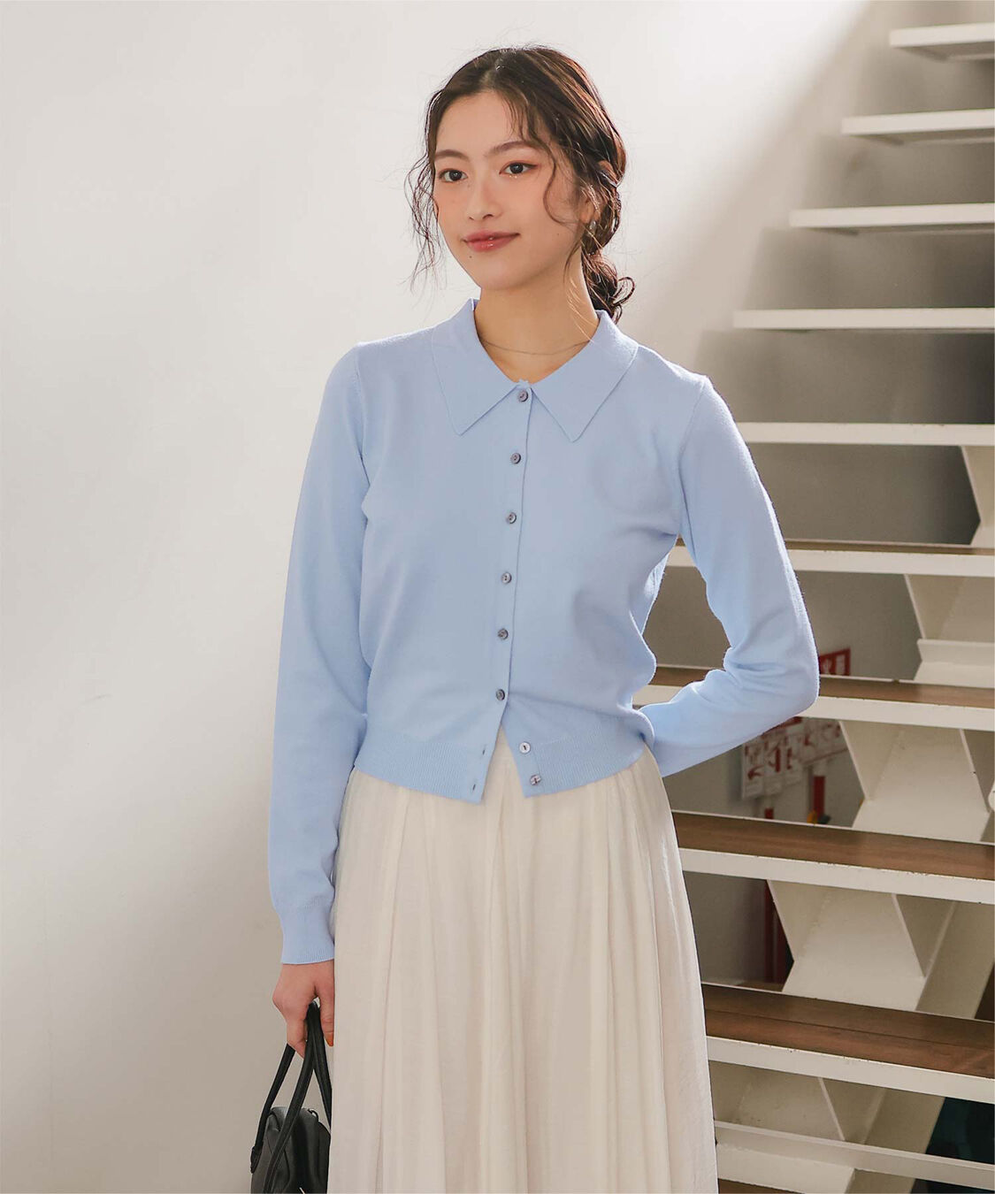 titivate「ポロ襟ニットカーディガン/トップス」|ニット・セーター|