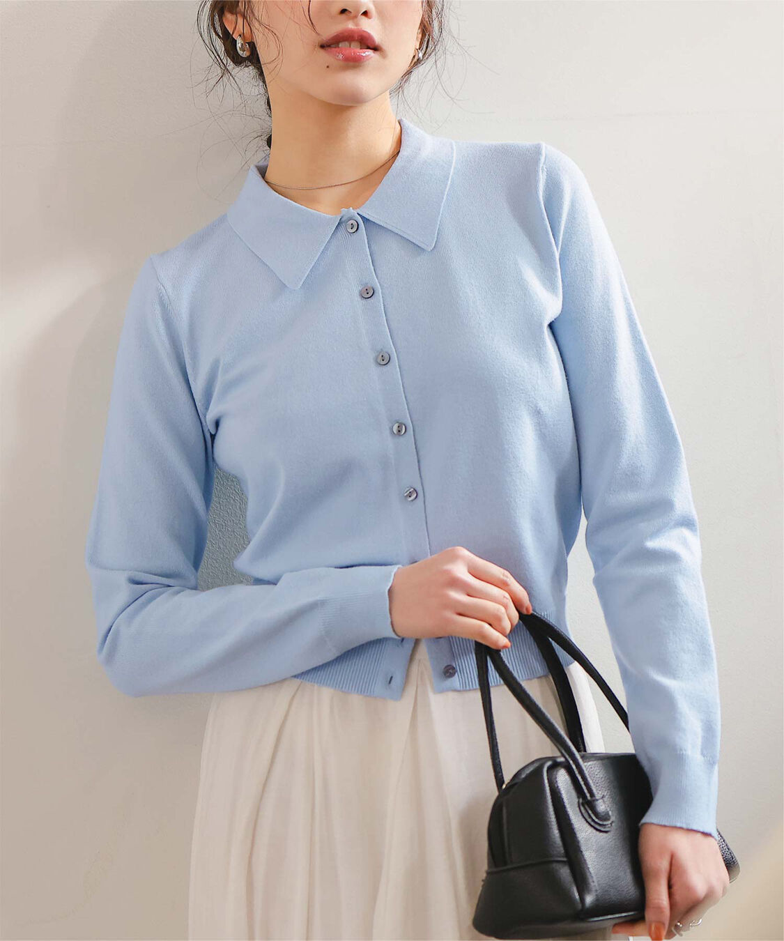 titivate「ポロ襟ニットカーディガン/トップス」|ニット・セーター|