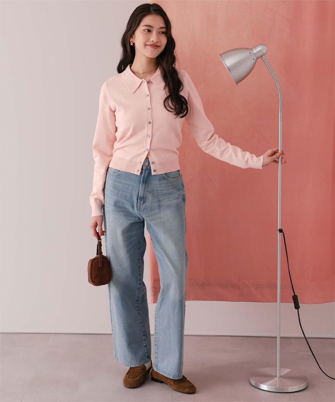 titivate「ポロ襟ニットカーディガン/トップス」|ニット・セーター|