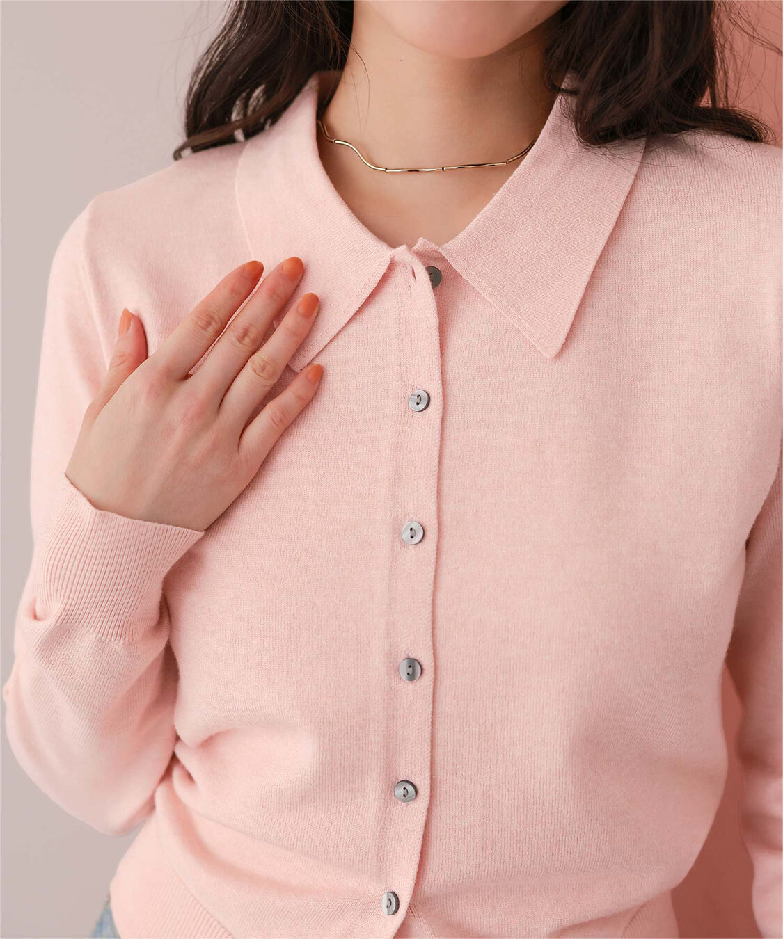 titivate「ポロ襟ニットカーディガン/トップス」|ニット・セーター|