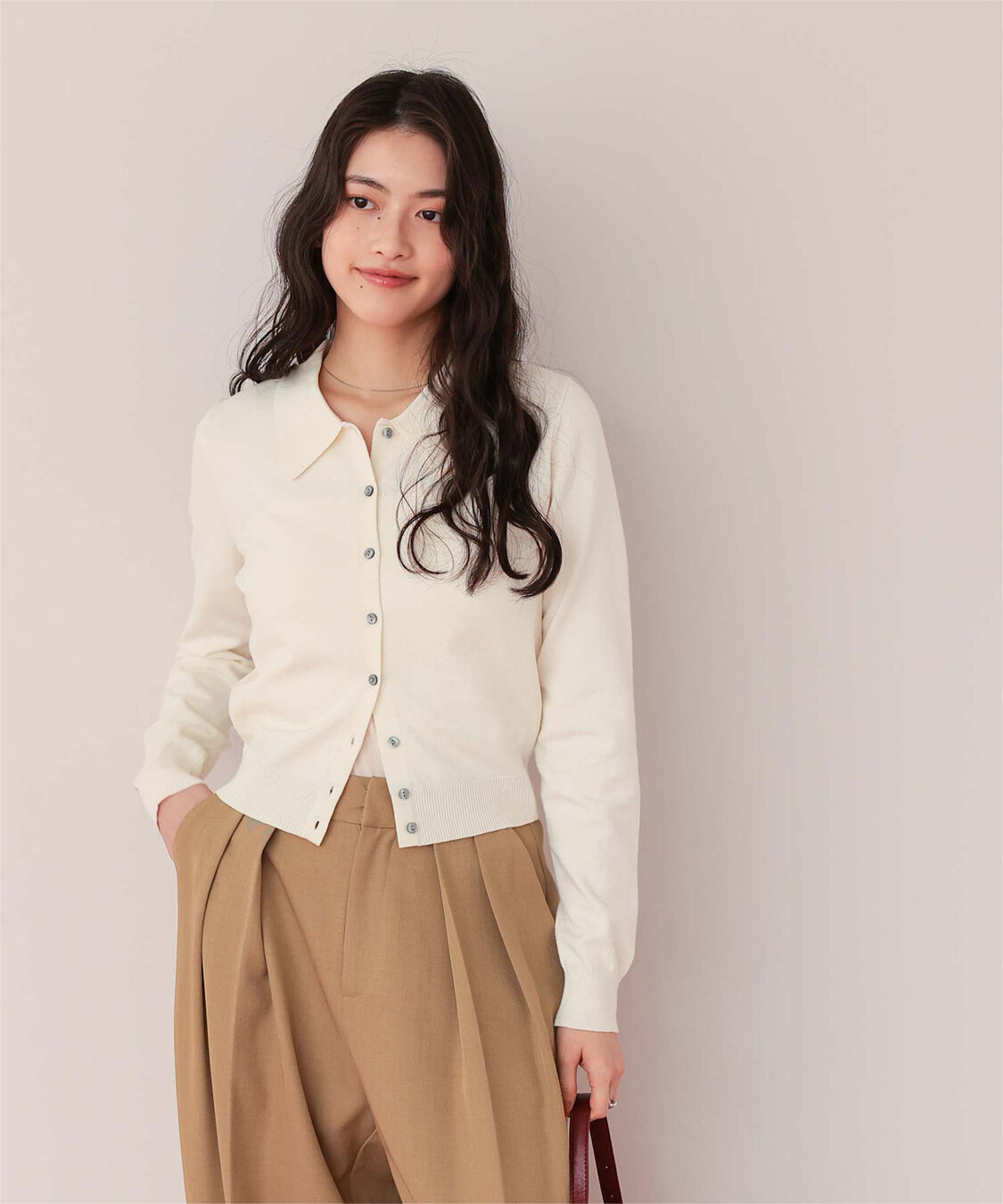 titivate「ポロ襟ニットカーディガン/トップス」|ニット・セーター|
