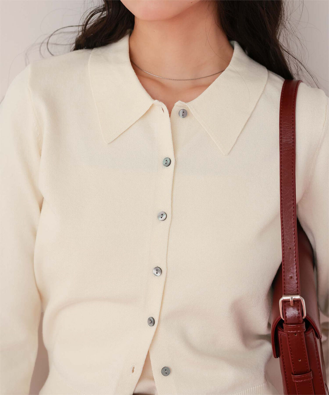 titivate「ポロ襟ニットカーディガン/トップス」|ニット・セーター|