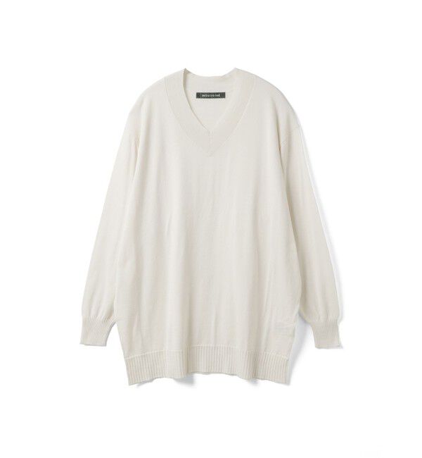 mizuiro ind「mizuiro ind Vネックワイドプルオーバー」|ニット・セーター|アイボリー