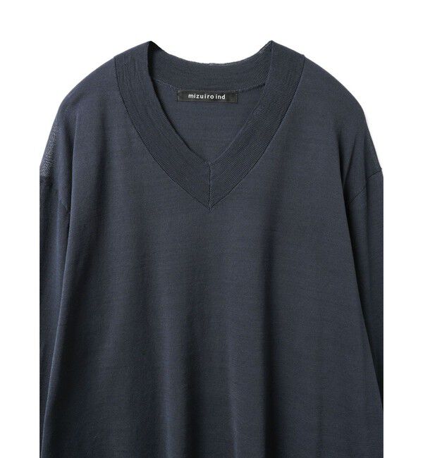 mizuiro ind「mizuiro ind Vネックワイドプルオーバー」|ニット・セーター|