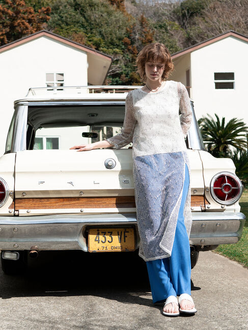 Lugnoncure「メッシュニットワンピース《2025summer catalog item》」|ワンピース|オフホワイト