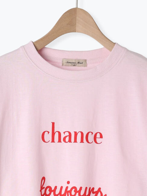 Samansa Mos2「【UVカット】スラブ天竺ロゴプリントTシャツ」|Tシャツ・カットソー|