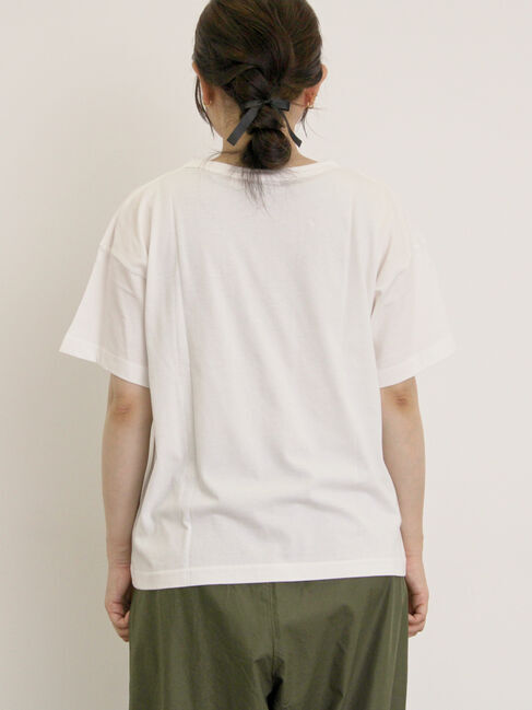 Samansa Mos2「【オーガニックコットン】ロゴプリントTシャツ」|Tシャツ・カットソー|