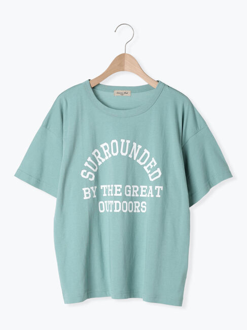 Samansa Mos2「【オーガニックコットン】ロゴプリントTシャツ」|Tシャツ・カットソー|