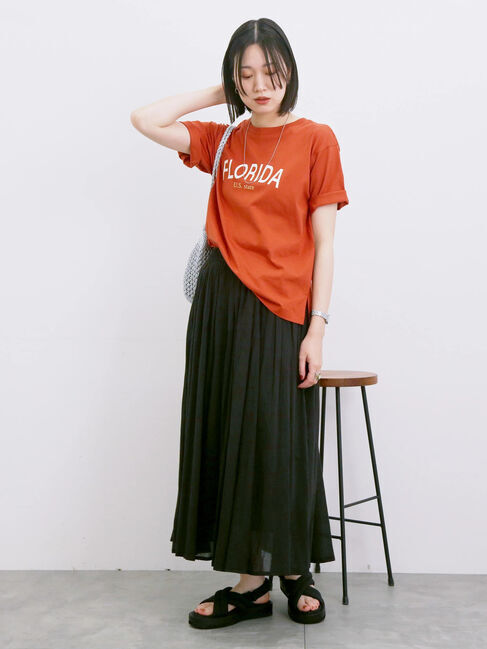 Samansa Mos2 blue「【Made in India】ボイルギャザースカート」|スカート|