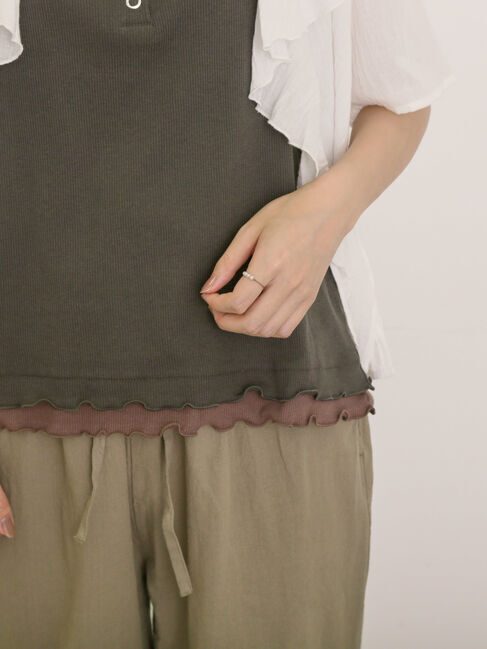 Samansa Mos2「裾レイヤード風レースキャミ」|キャミソール|