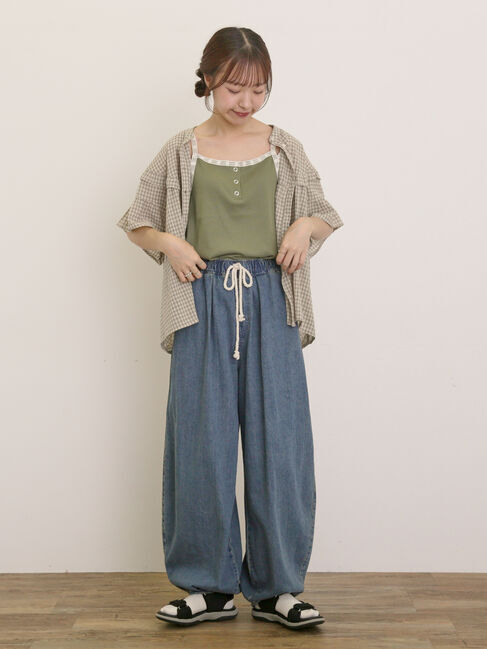 Samansa Mos2「裾レイヤード風レースキャミ」|キャミソール|