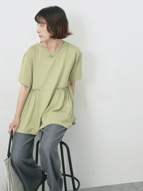 Samansa Mos2 blue「フリルチュニック」|Tシャツ・カットソー|