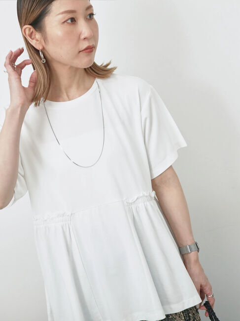 Samansa Mos2 blue「フリルチュニック」|Tシャツ・カットソー|